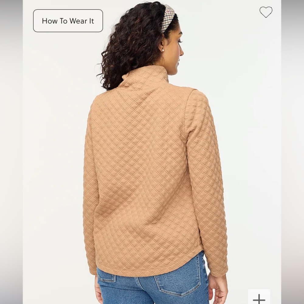 J. Crew Quilted Mockneck Pullover camel - Picture 11 of 11